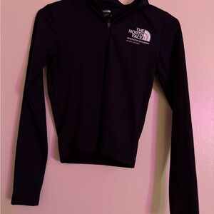 The North Face Black Women's Quarter-Zip Jacket with White Logo